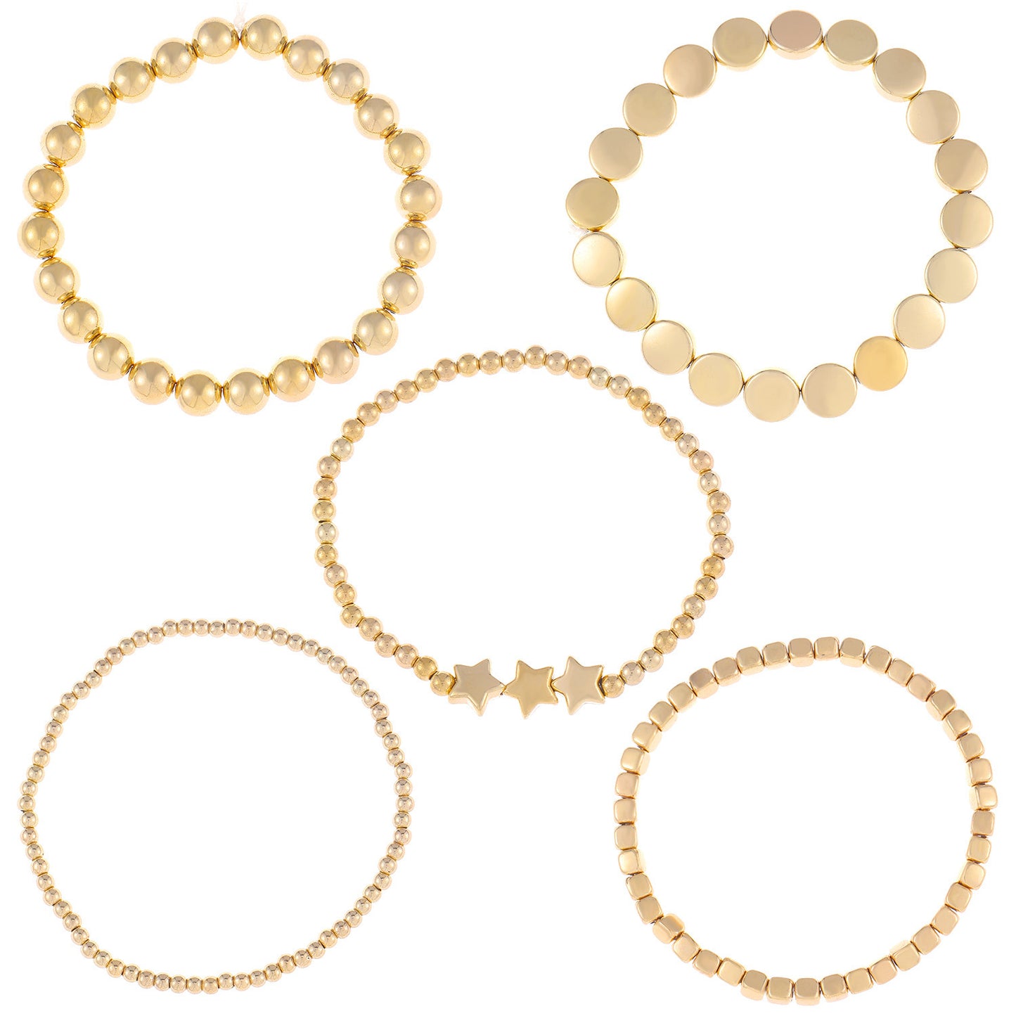 Handmade Beaded Stretch Bracelet XINGX Round Bracelet Suit