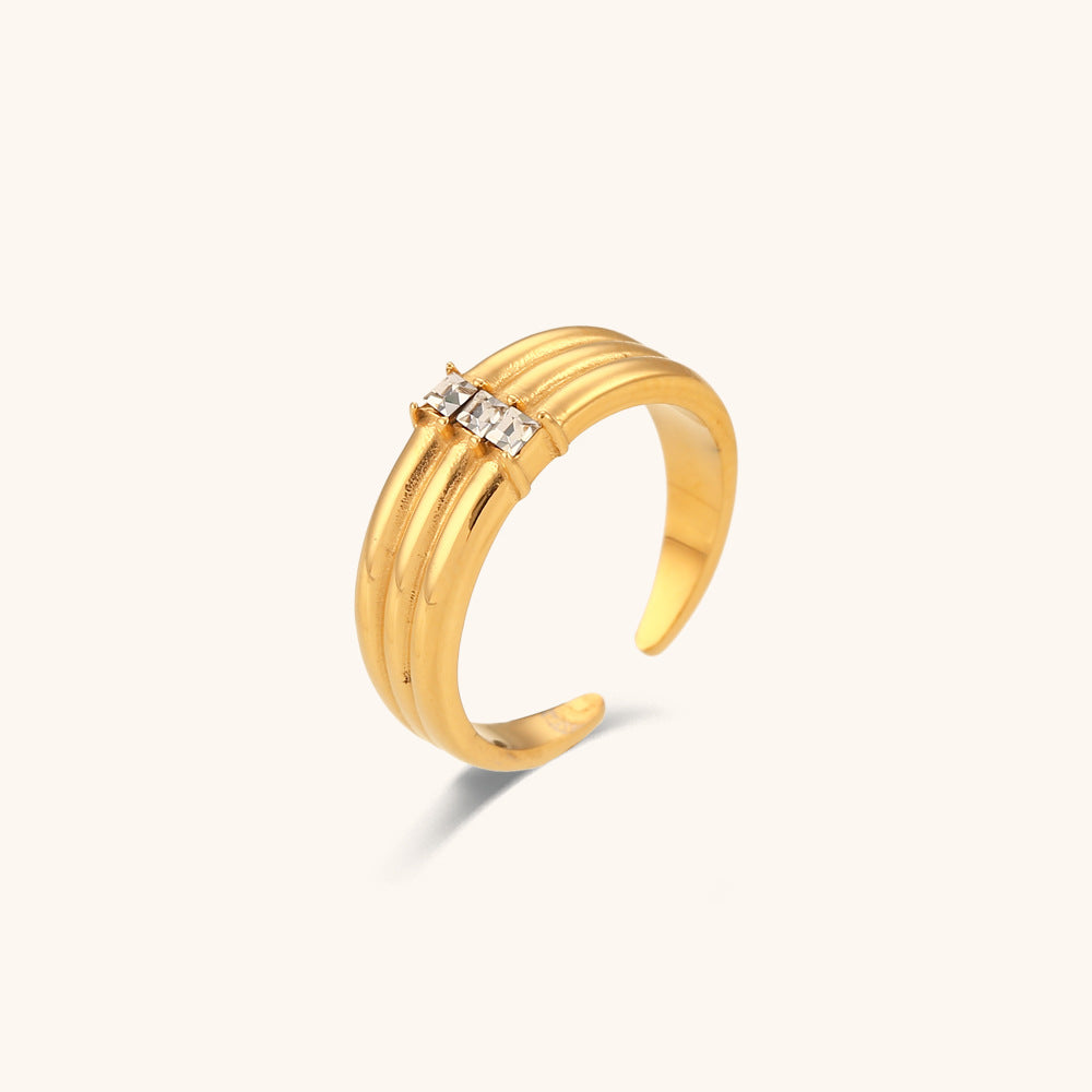 Azalea Emerald Cut Gold Ring