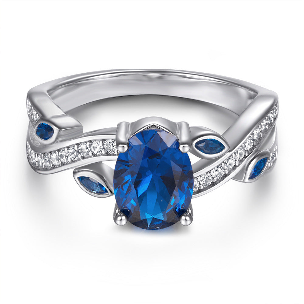 Ladies Sapphire Simulation Diamond Ring