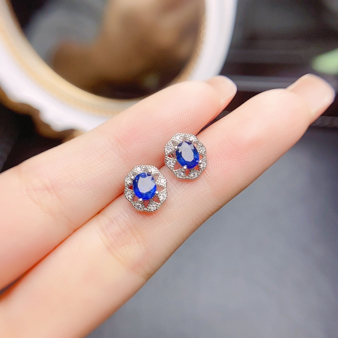 Women's Natural Sapphire Stud Earrings