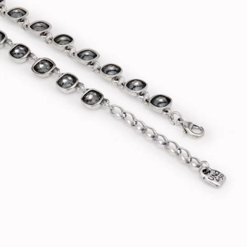 High-grade Light Luxury Minority Gray And Black Crystal Necklace