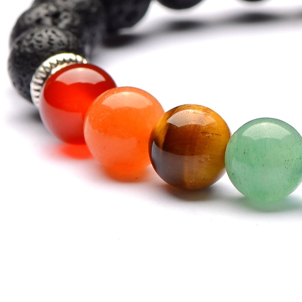 Natural Stone Volcanic Stone Yoga Friendship Bracelet