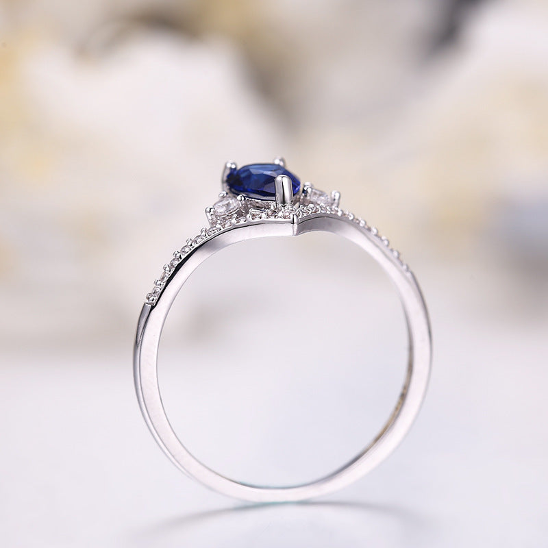 Ladies Water Drop Sapphire Ring