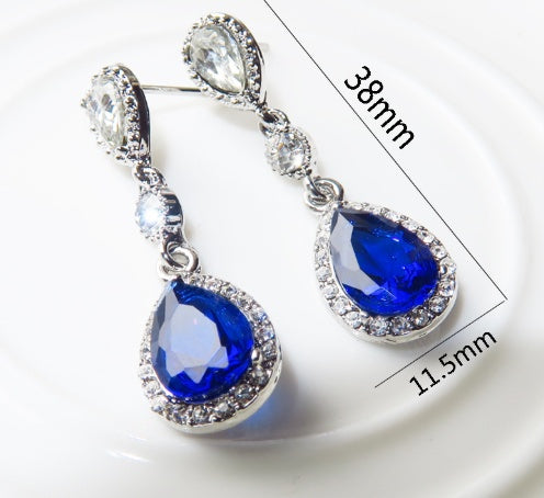 Sapphire crystal diamond earrings