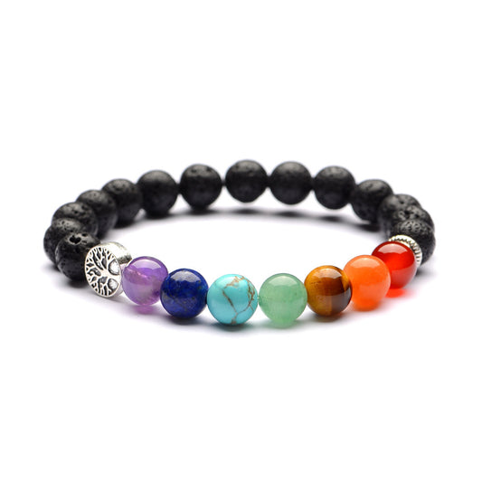 Natural Stone Volcanic Stone Yoga Friendship Bracelet