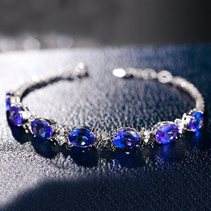 Fashion Women's Sapphire Bracelet With Diamonds