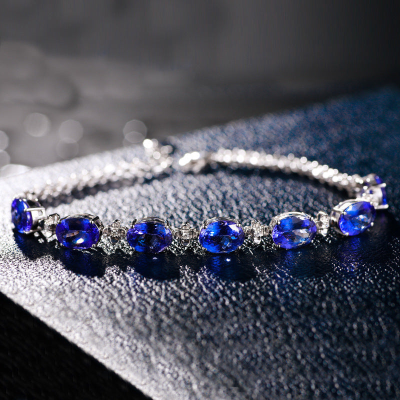 Fashion Women's Sapphire Bracelet With Diamonds