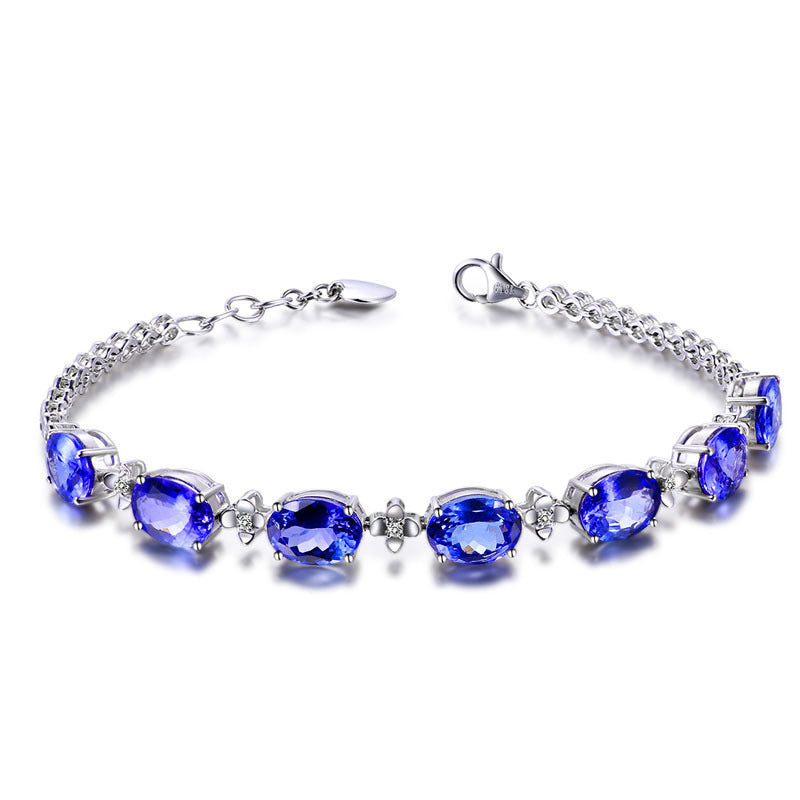 Fashion Women's Sapphire Bracelet With Diamonds