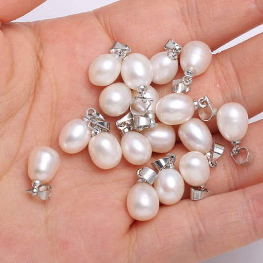 Natural Freshwater Pearl Pendant Rice Shaped Pearl Pendant