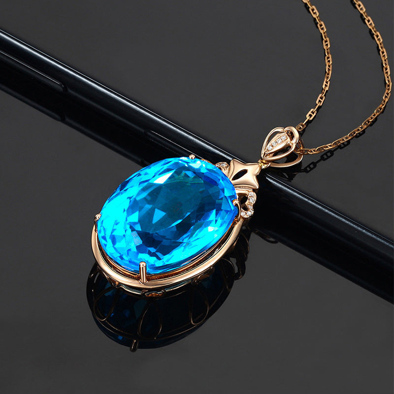 Dove Egg Sapphire Necklace Jewelry Female