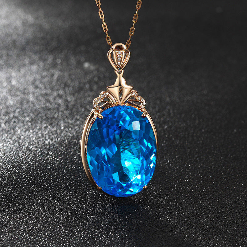 Dove Egg Sapphire Necklace Jewelry Female