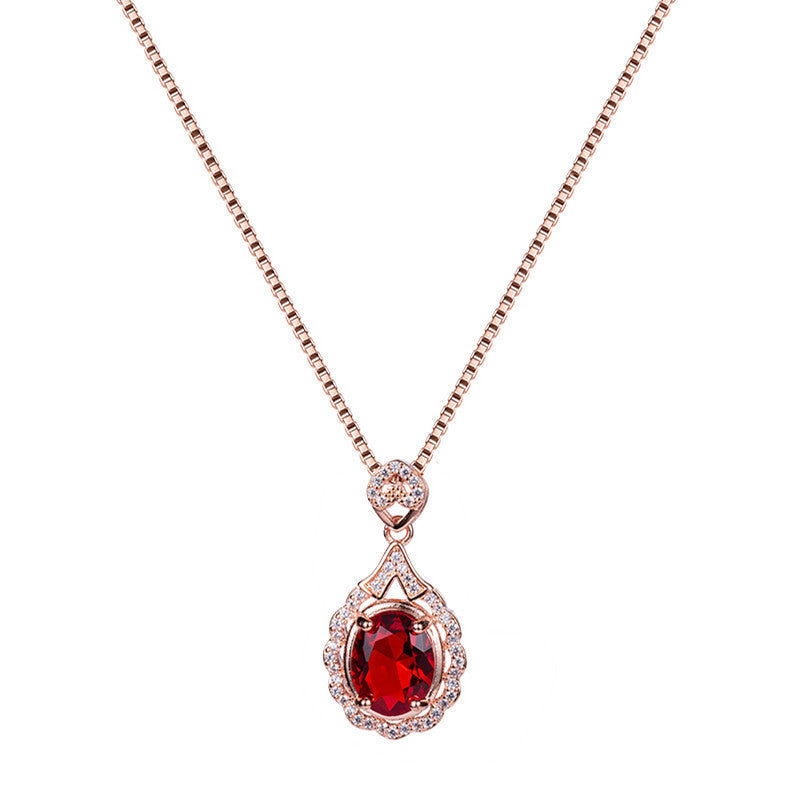 Garnet and Diamond Ruby Necklace