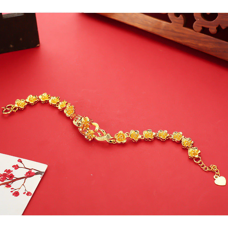 Vietnam Sand Gold Women's Gold-plated Flower Bracelet