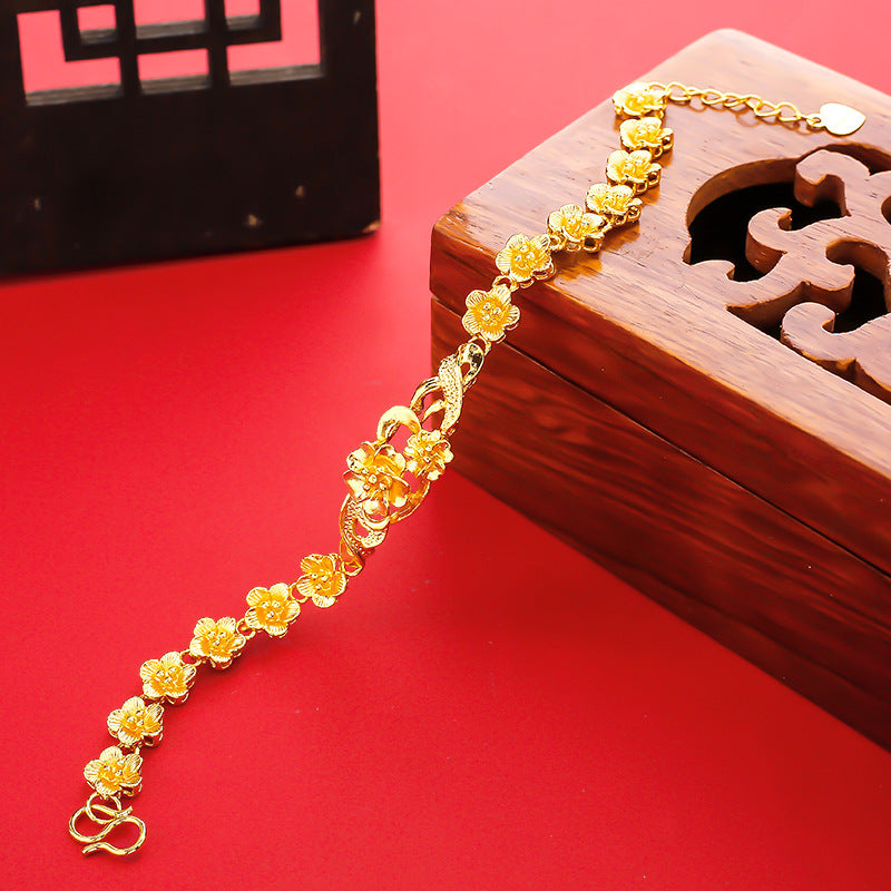 Vietnam Sand Gold Women's Gold-plated Flower Bracelet