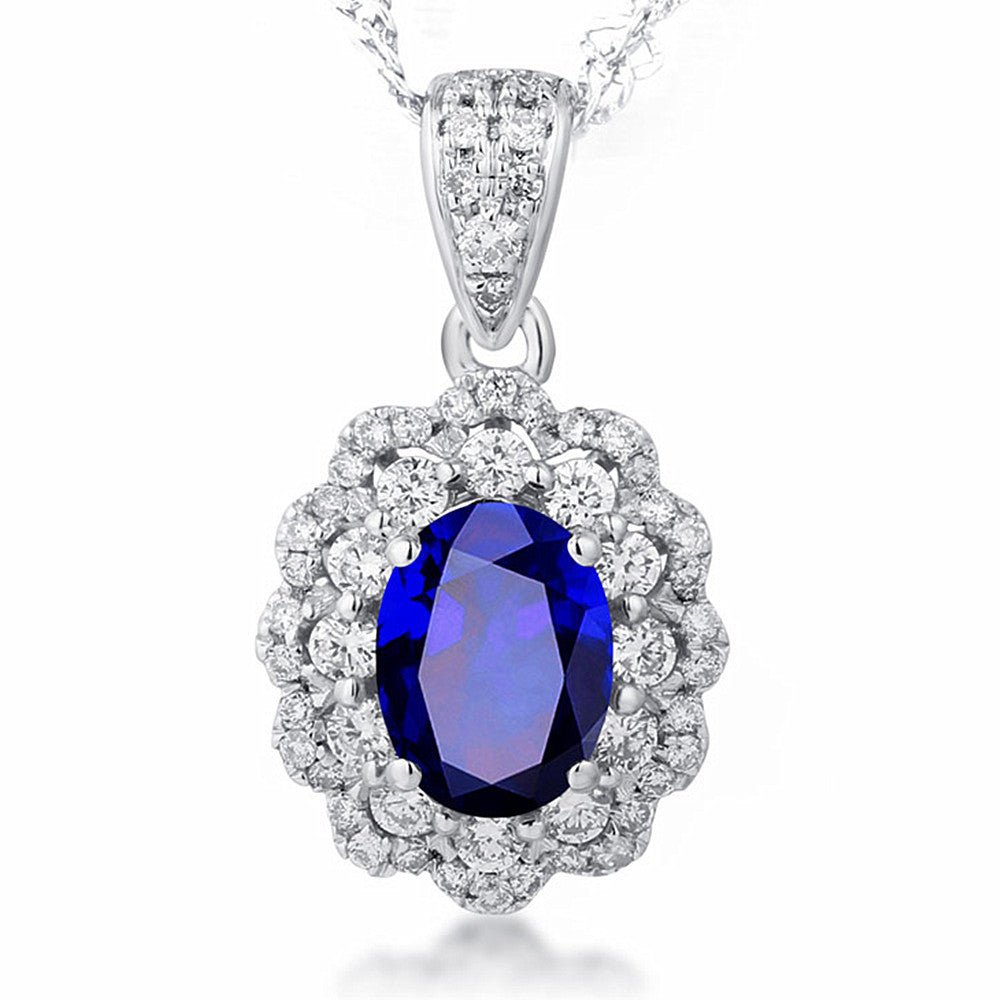 Imitation Of Natural Sapphire Tanzanite Pendant