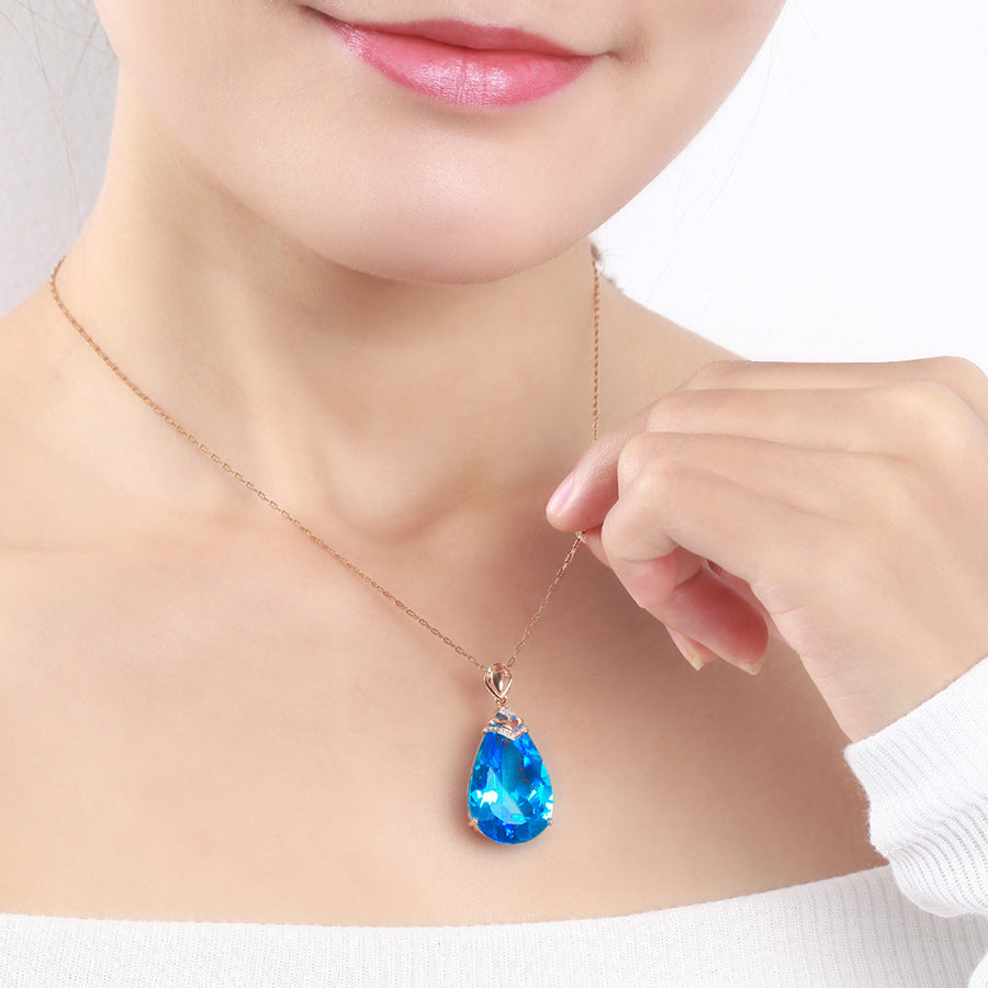 Large Loose Pear Shaped Sapphire Pendant