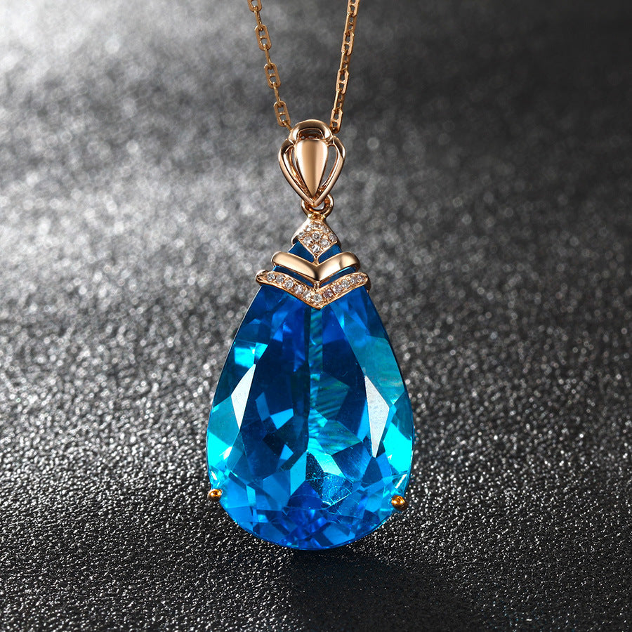 Large Loose Pear Shaped Sapphire Pendant