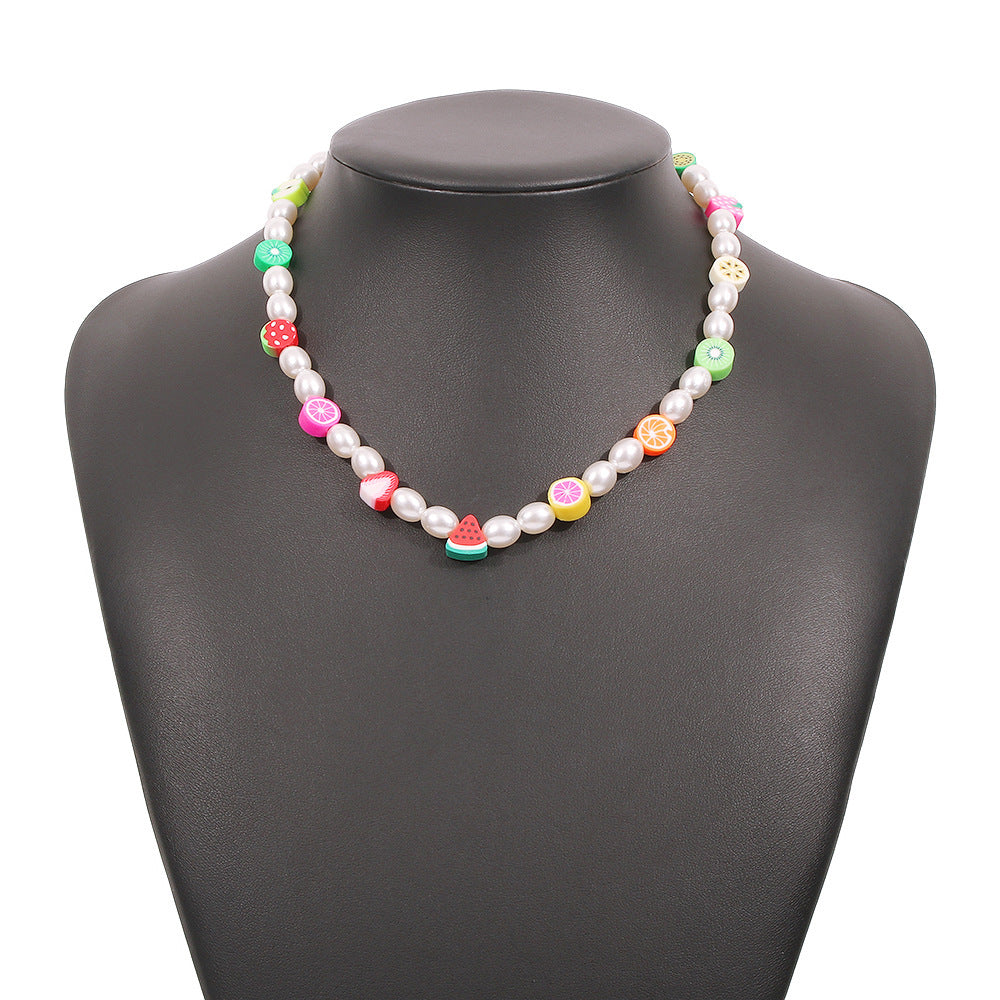 Boho Style Imitation Pearl Acrylic Imitation Pearl Necklace