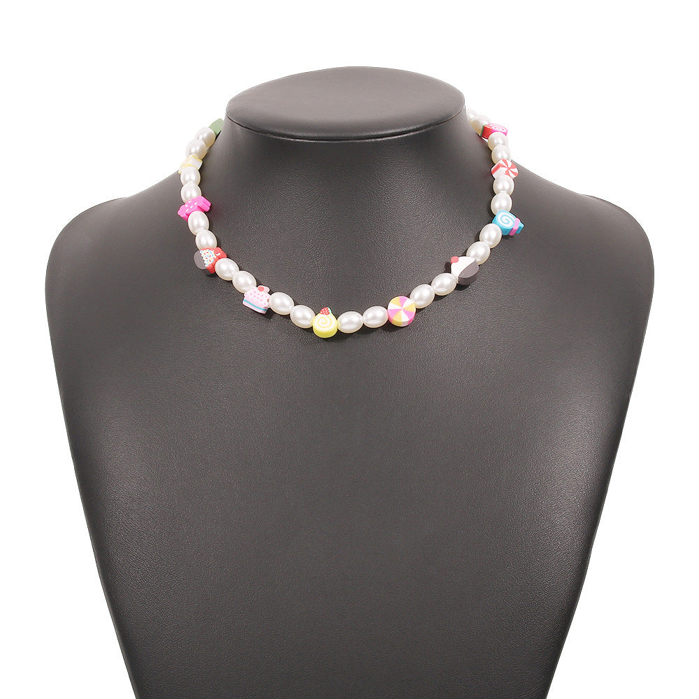 Boho Style Imitation Pearl Acrylic Imitation Pearl Necklace