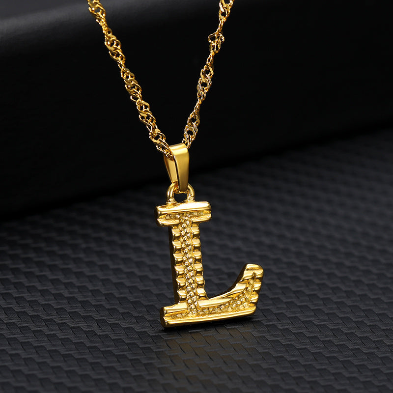 26 letters gold-plated pendant necklace