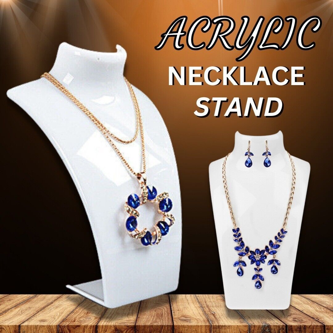 Acrylic Display Stand Necklace Pendant Bust Mannequin Earring Jewelry Chain Show