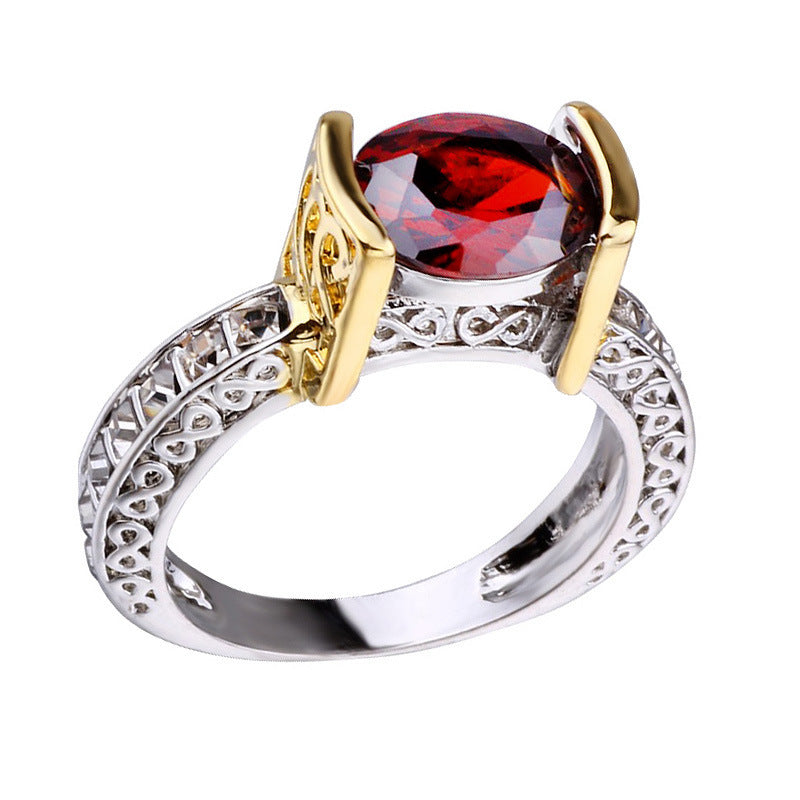 Imitation Ruby 18k Gold Color Separation Ring