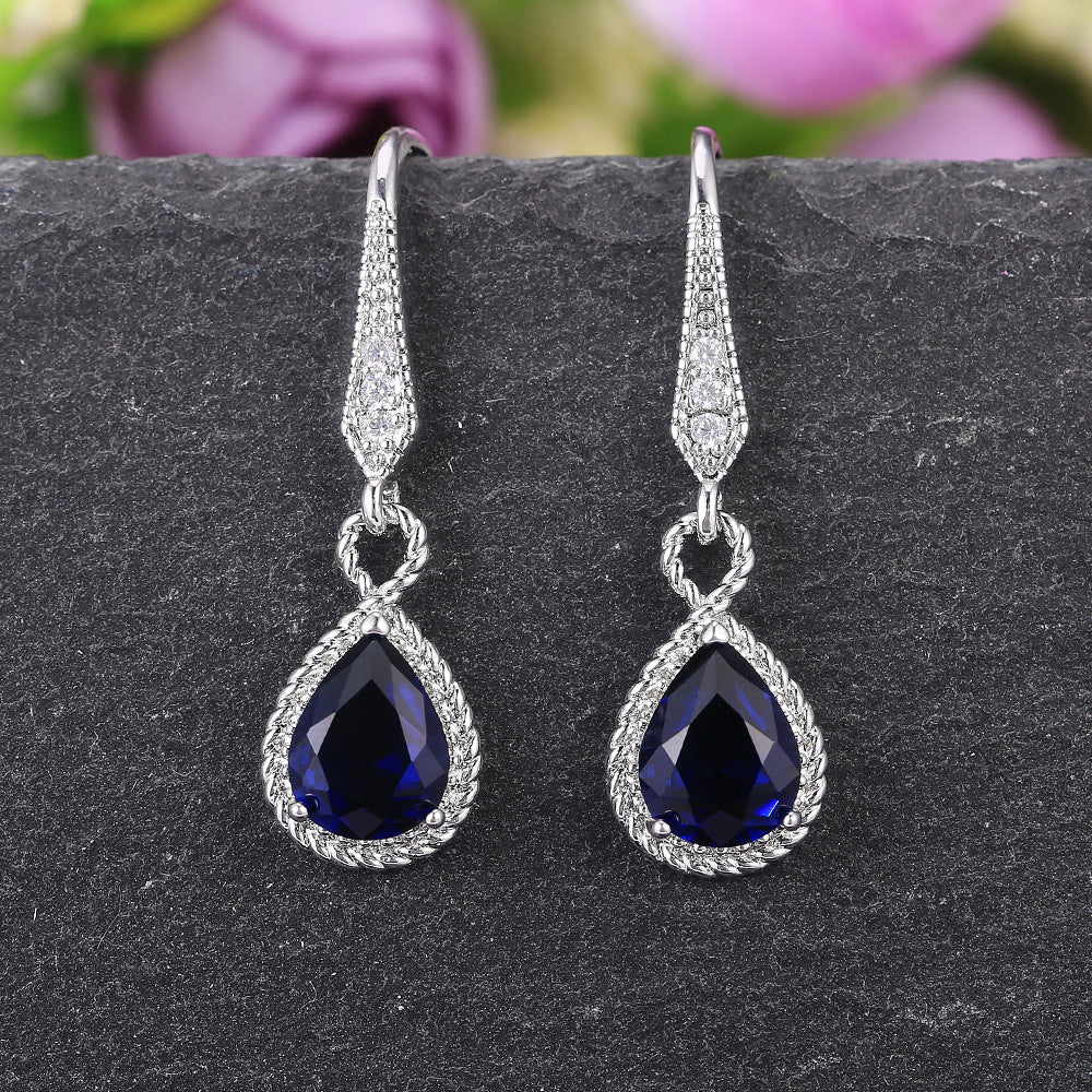 Sapphire Zircon Women's Earrings Creative