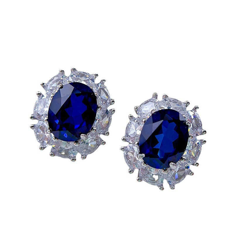 925 Tremella Stud Sapphire Simple