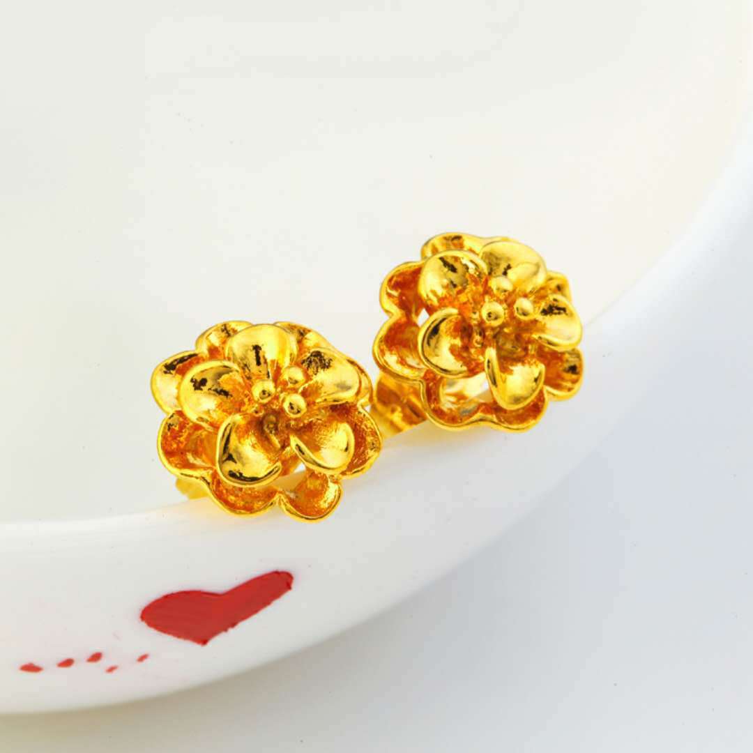 24K Gold Plated Earrings Euro Gold Jewelry New Popular Earrings