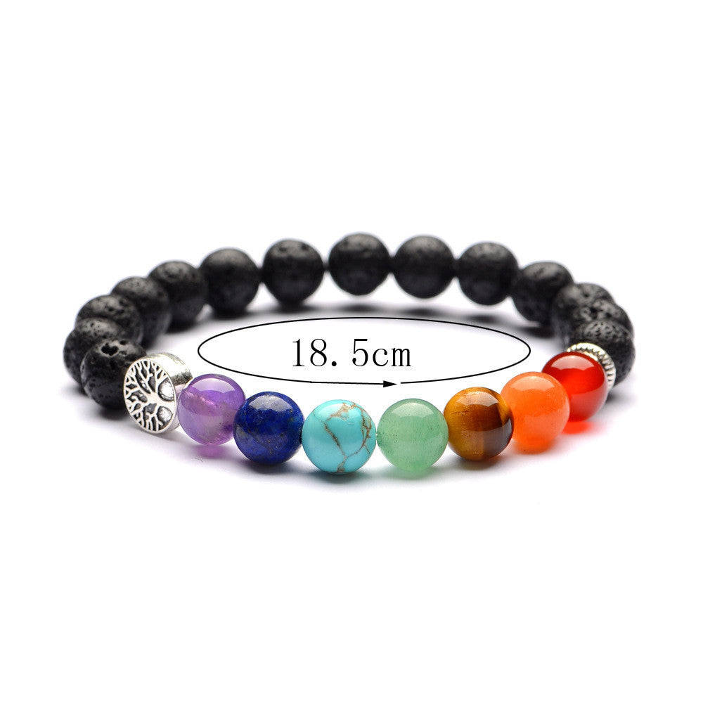 Natural Stone Volcanic Stone Yoga Friendship Bracelet