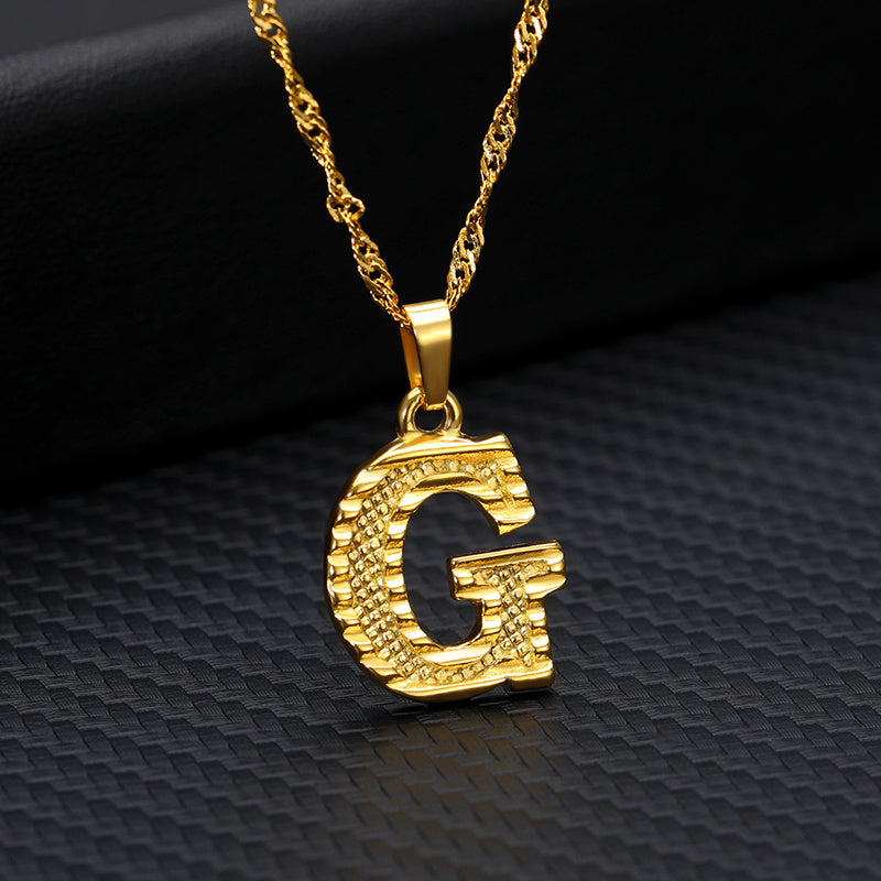 26 letters gold-plated pendant necklace