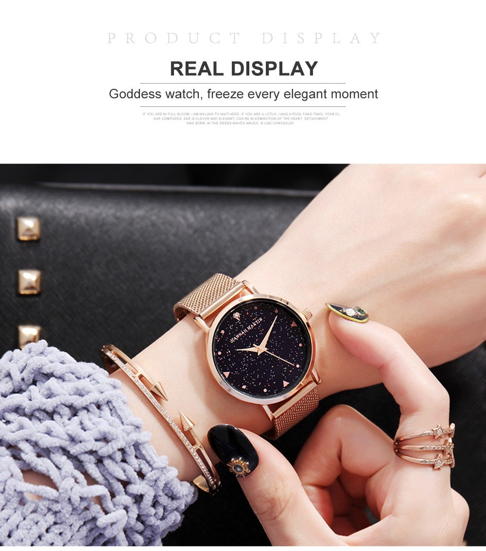 Women's Waterproof Starry Simple Quartz Watch