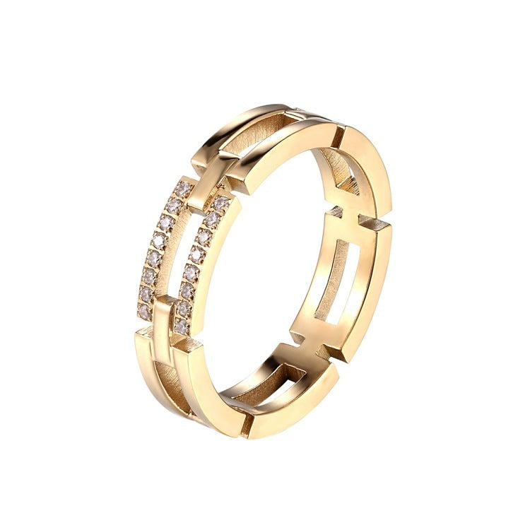 Punk Titanium Steel Index Finger Ring Women Fashion Rose Gold