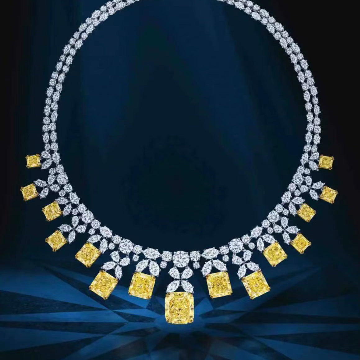 Luxury Diamond Evening Necklace Fine Jewelry Designer Model