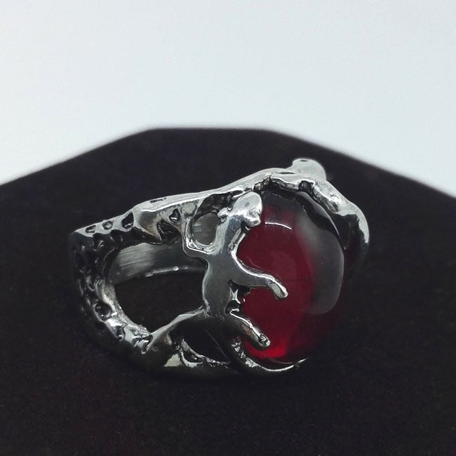 Inlaid ruby ring