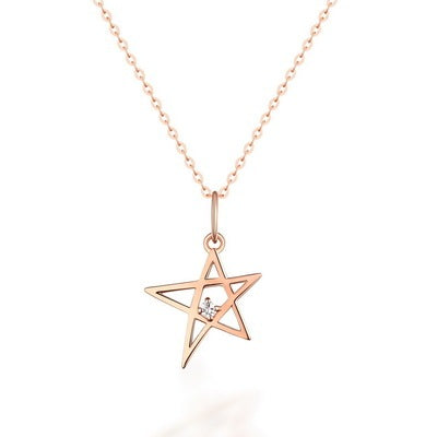 Gold necklace female little star personality Pendant