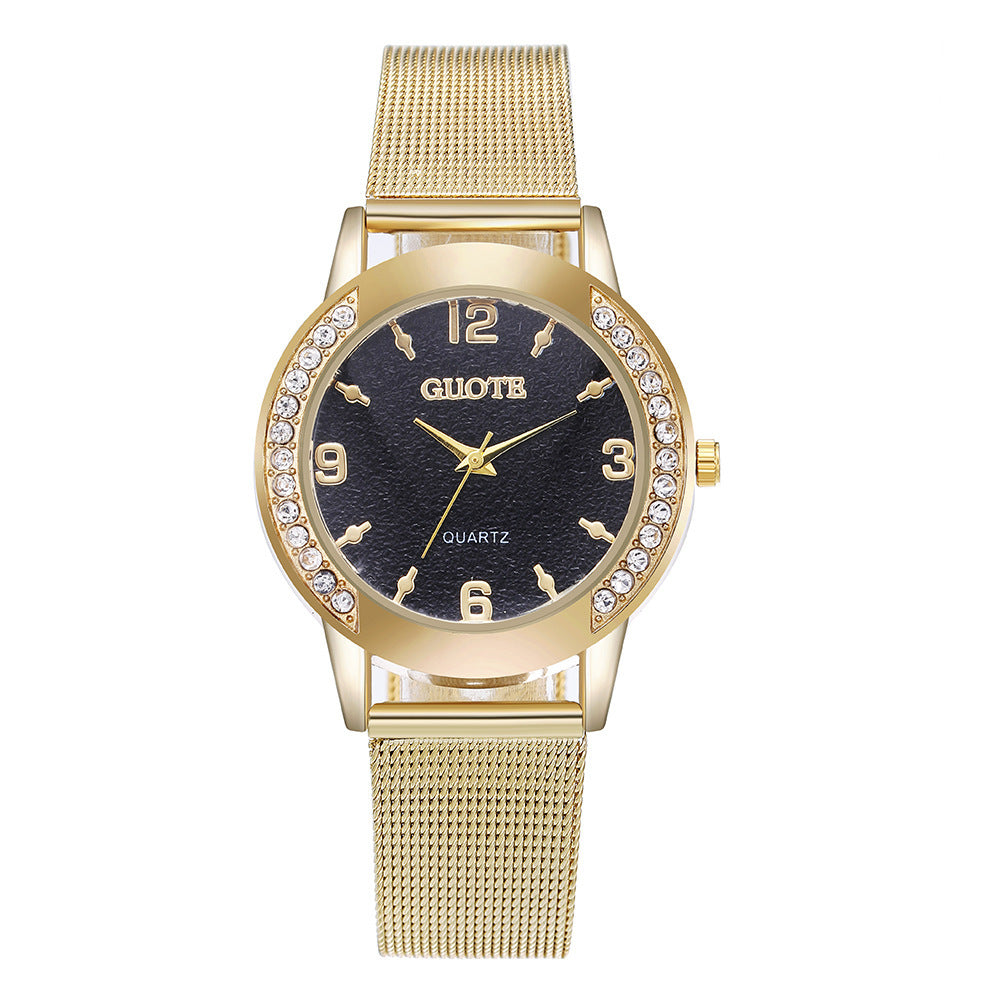 Women's Fashion Diamond Case Quartz Watch