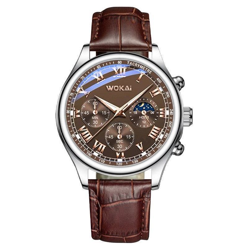 Quartz Sport Watch Casual Leather Belt Men's Watch