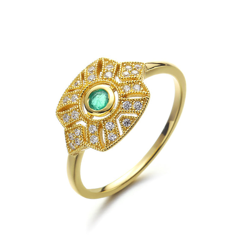 Emerald emerald ring