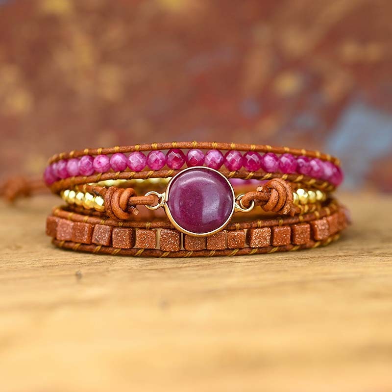 Ruby Emperor Stone Natural Stone Woven Bracelet