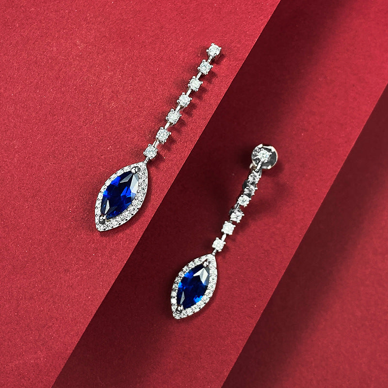 Sapphire Earrings Light Luxury All-match Earrings