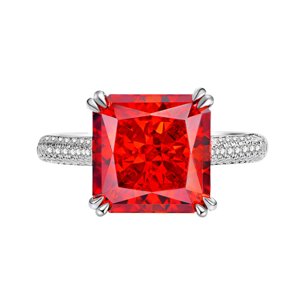 High Carbon Diamond Padma Ruby Ring