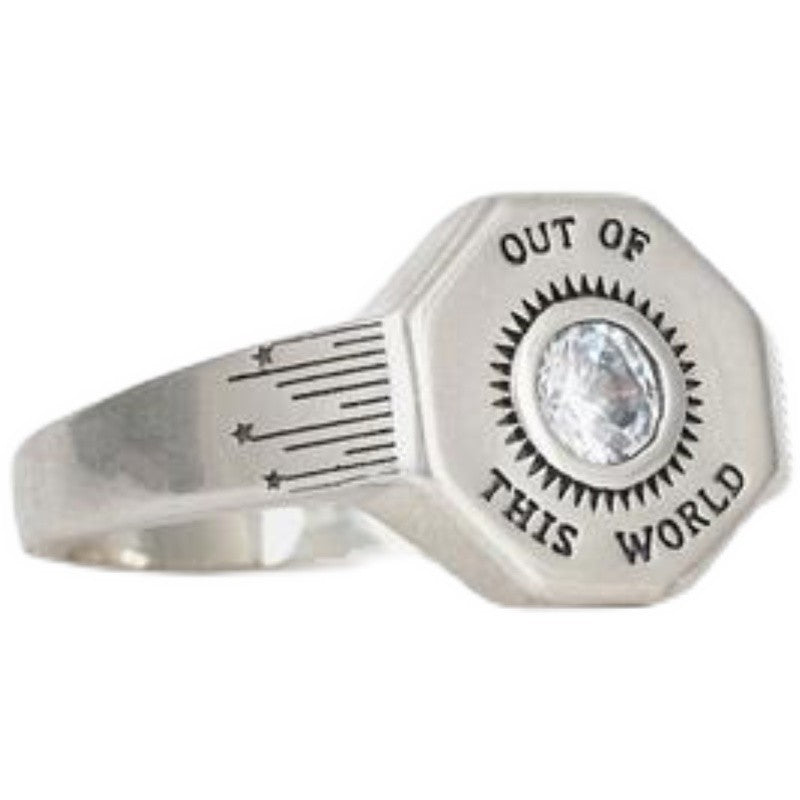 Sterling Silver Inlaid Gemstone Vintage Ring