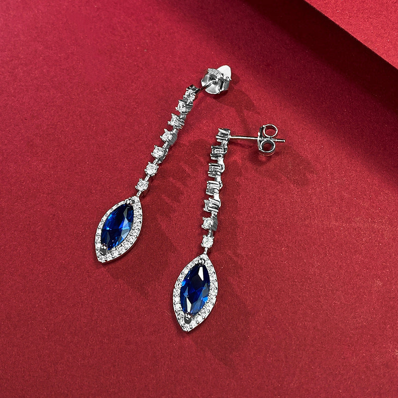 Sapphire Earrings Light Luxury All-match Earrings