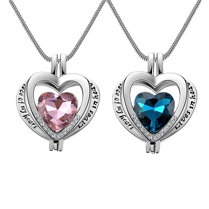 Alloy Heart-shaped Gemstone Women's Necklace