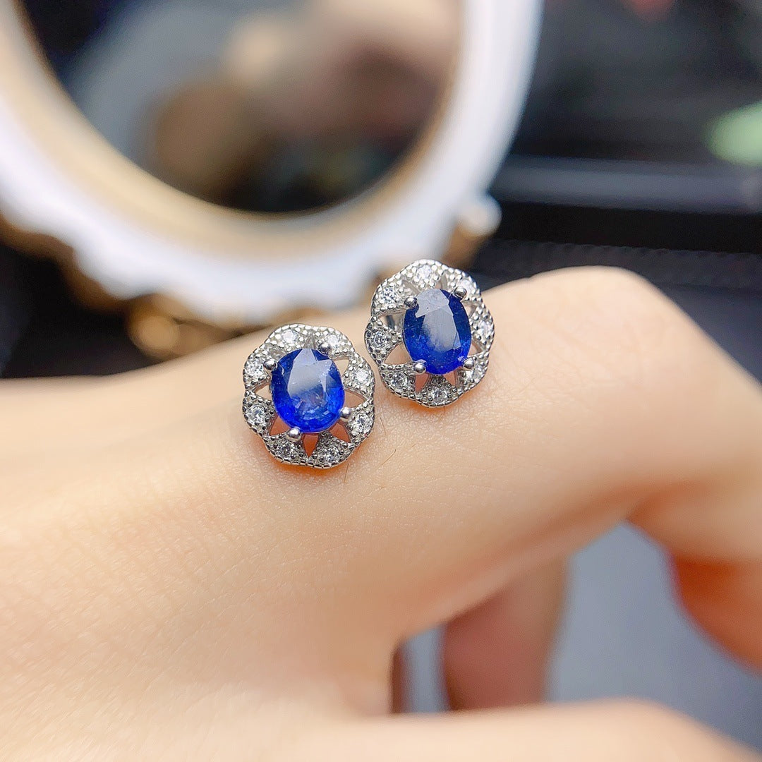 Women's Natural Sapphire Stud Earrings