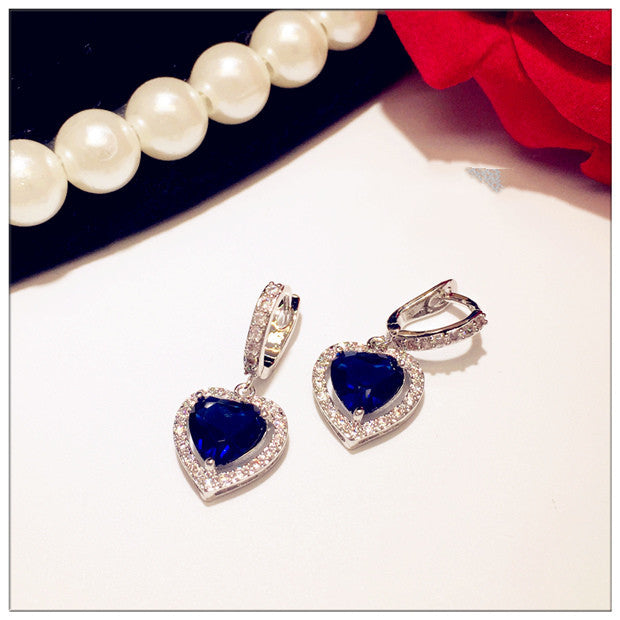 Sapphire And Sterling Silver Earrings