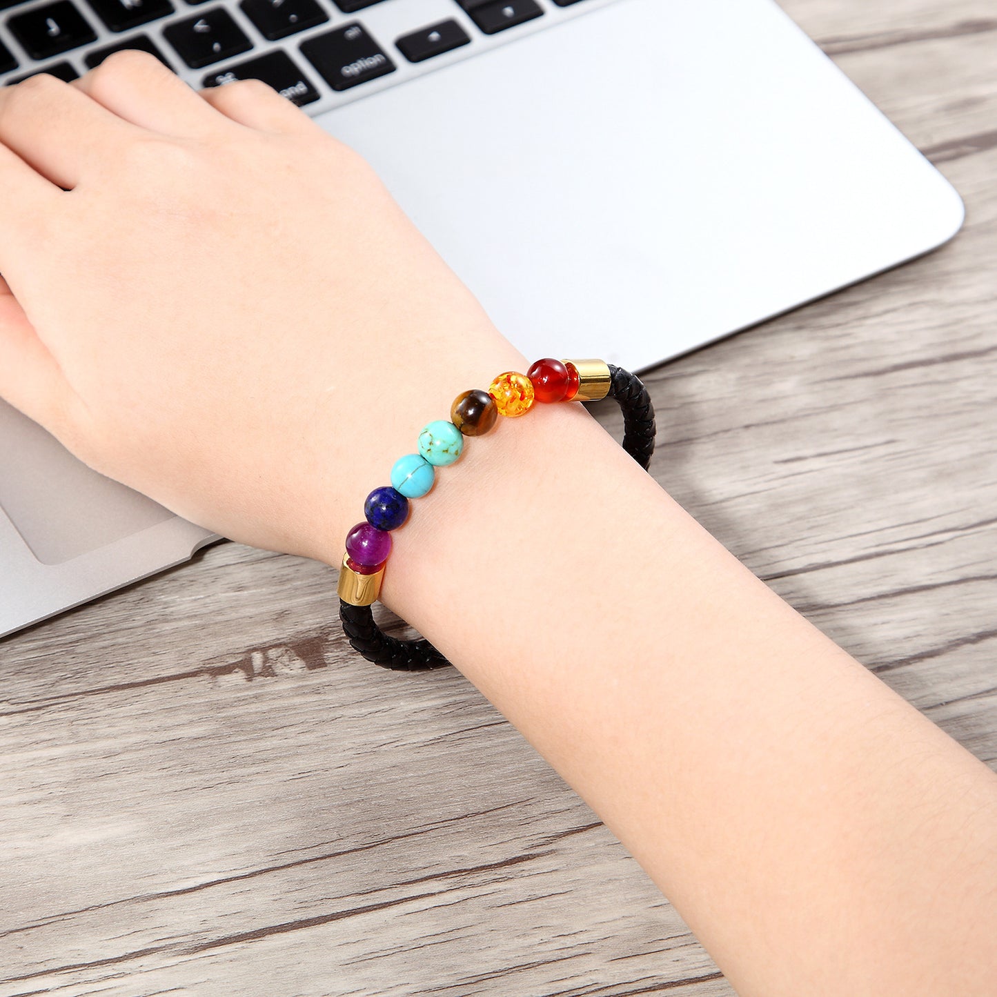 Natural Stone Bracelet Tiger Eye Volcanic Stone