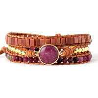 Ruby Emperor Stone Natural Stone Woven Bracelet