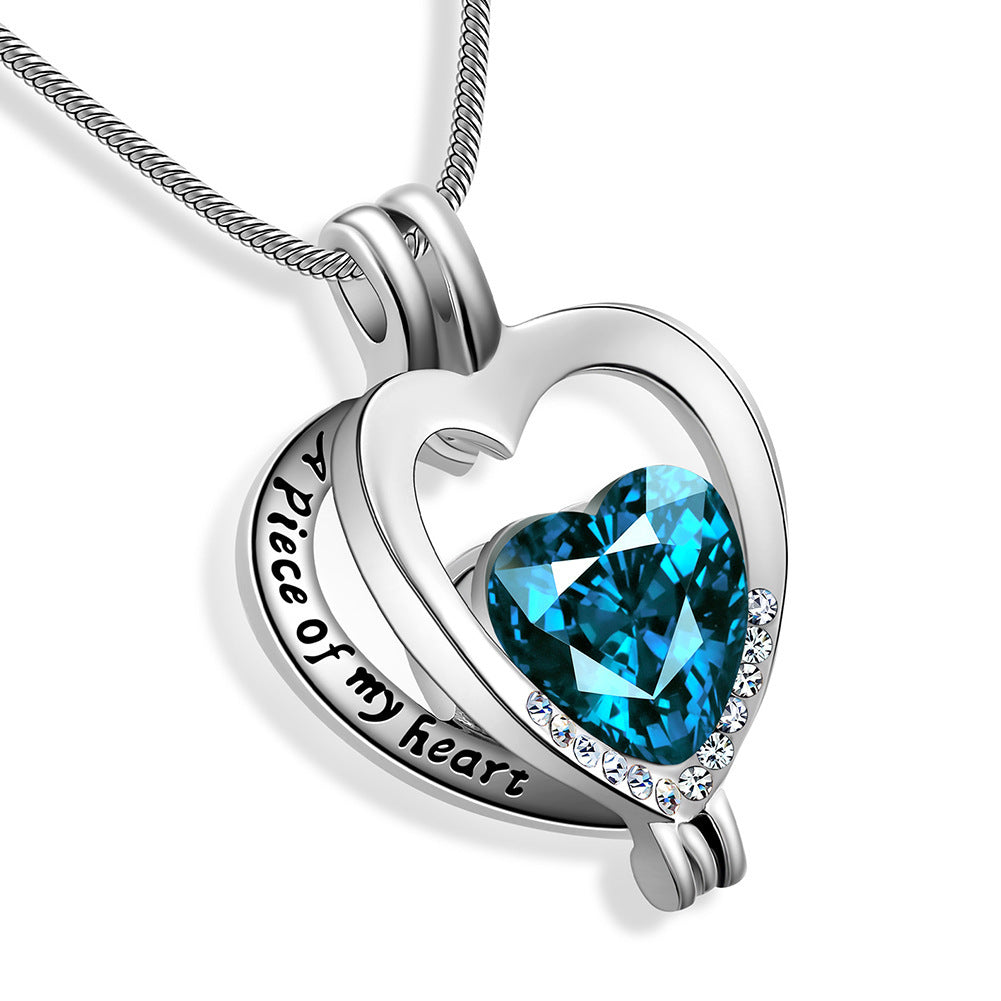 Alloy Heart-shaped Gemstone Women's Necklace